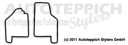 Das Schnittmuster für Fussmatten Lamborghini Murcielago LP640 2tlg._2006-2009