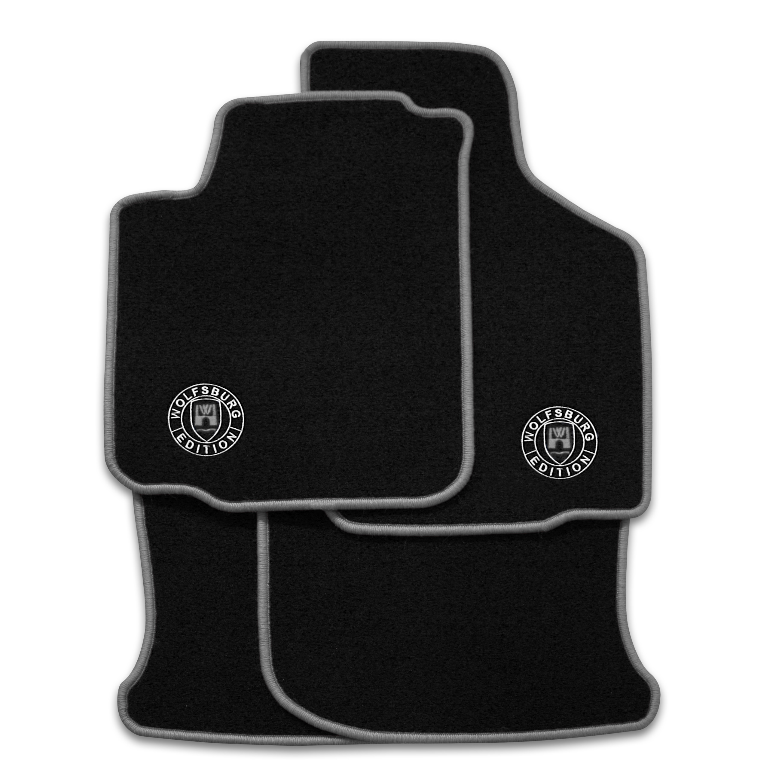 Velours Fußmatten mit Stick WOB für VW T5 + T6 2tlg ab 2003 2-teiliges Set
