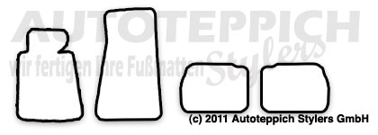 Das Schnittmuster fuer Fussmatten BMW_5er_E34_87-96