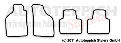 Das Schnittmuster für Fussmatten Fiat Punto1 176
