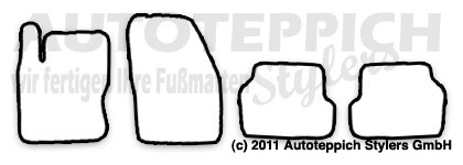 Das Schnittmuster für Fussmatten Ford Focus2 C307_2002-2007