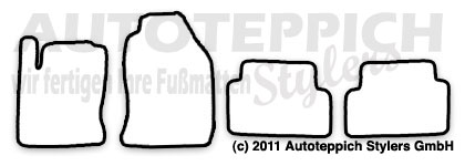 Das Schnittmuster für Fussmatten Ford Focus1 mit St._2001-2004